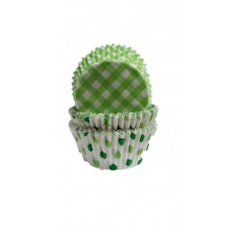 CAPSULAS CUPCAKE ESTAMPADO VERDE - 60 UNIDADES