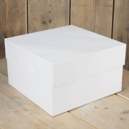 FUNCAKES PACK 25 UNIDADES CAJA TARTA BLANCA 30 X 30 X 15CM.