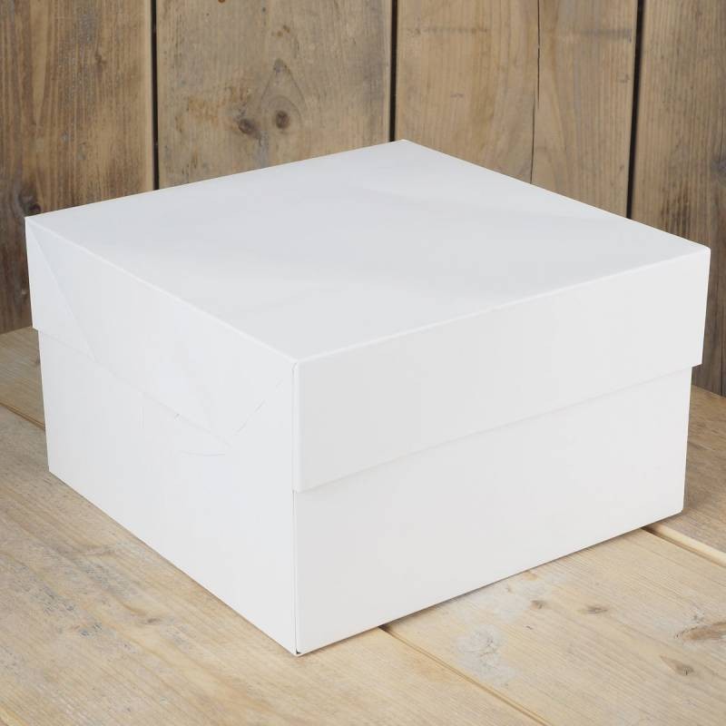 FUNCAKES PACK 25 UNIDADES CAJA TARTA BLANCA 30 X 30 X 15CM.