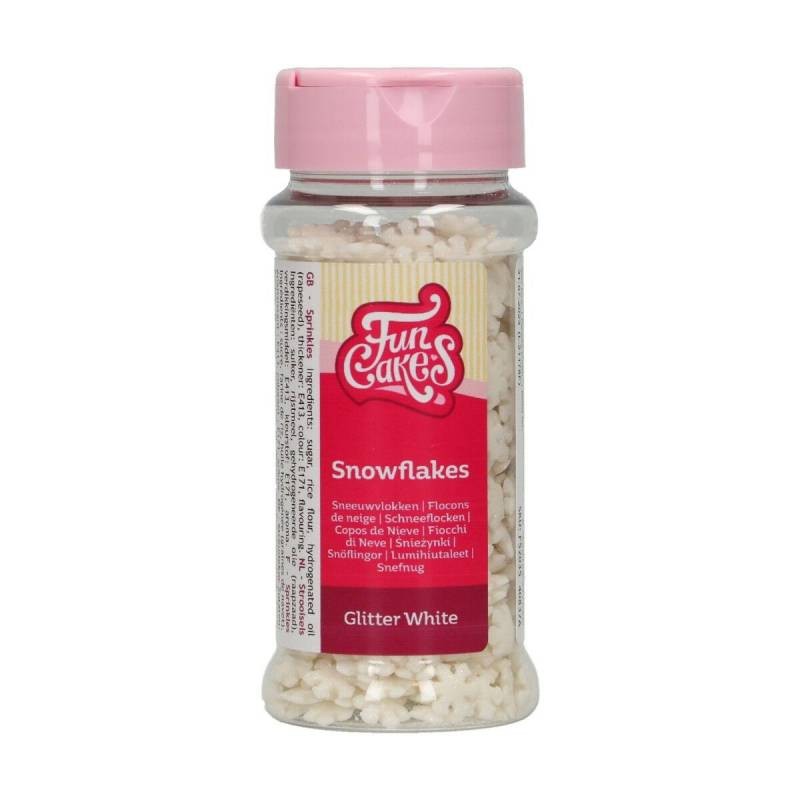 FUNCAKES COPOS DE NIEVE CON PURPURINA BLANCOS 50 GR