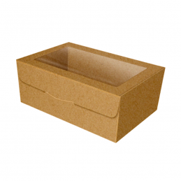 CAJA PARA GALLETAS KRAFT CON VENTANA - H 7,5 CM