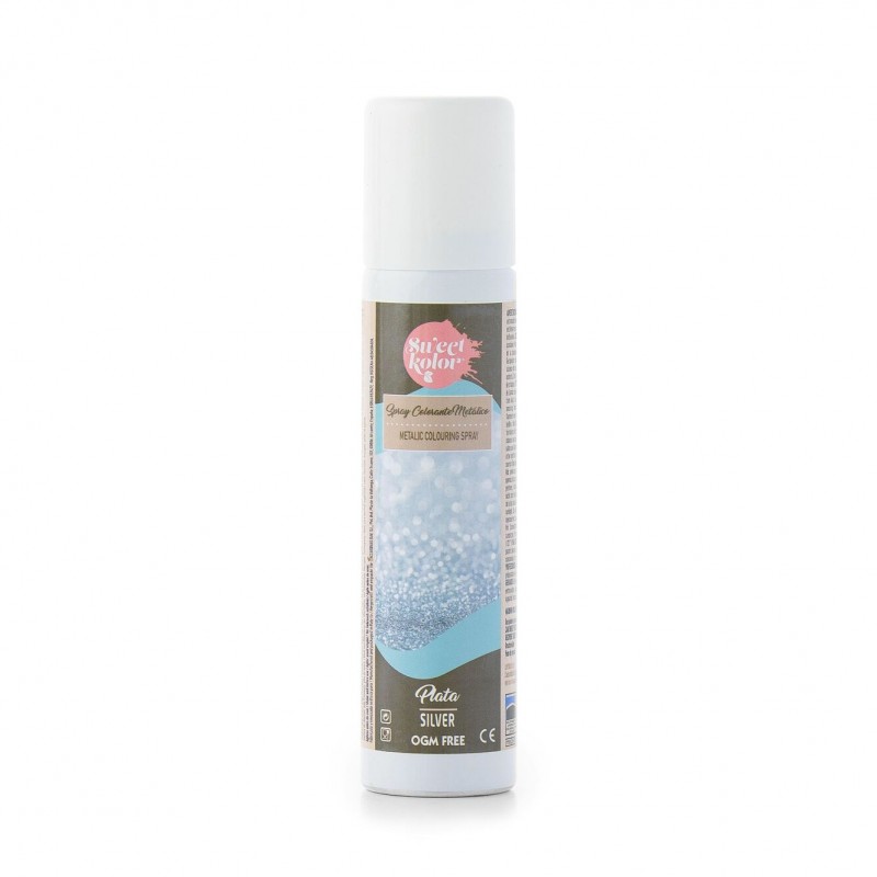 SPRAY COMESTIBLE PLATA METALIZADO - 75 ML