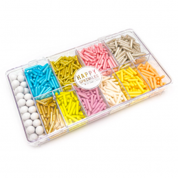 CAJA MIX "HAPPY SPRINKLES" (350 G) - PALITOS DE AZUCAR XL / ROD